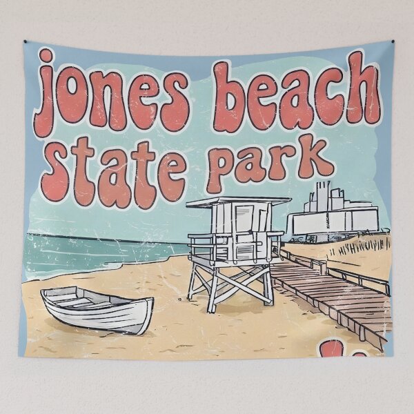 Item preview, Jones Beach State Park NY Cute Landscape Retro Pastel  designed and sold by HowToCanadian.