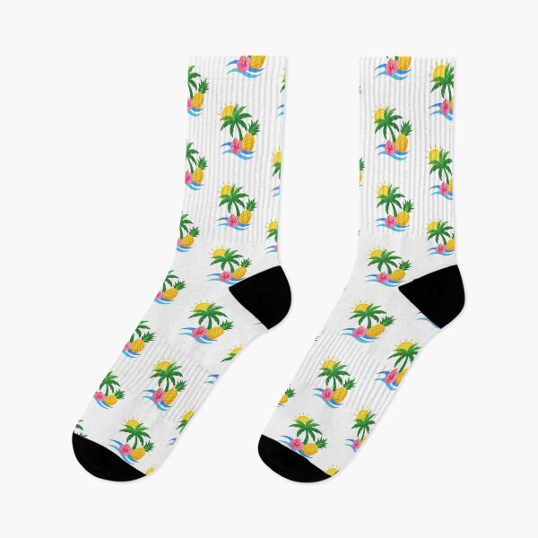 Item preview, Tropical Summer Paradise Design, Palm Tree Pineapple Art designed and sold by PlumArtDesign.