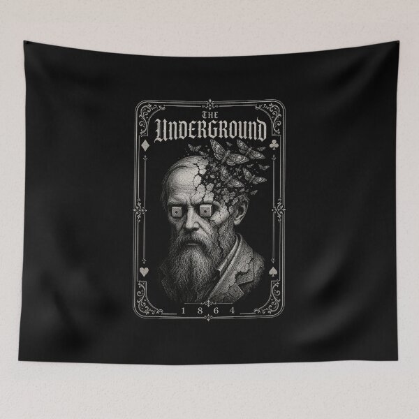 Item preview, The Underground 1864 Gothic Skull Moth Vintage Dark Art designed and sold by TheClockOutClub.