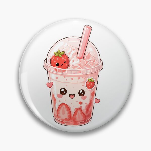Item preview, Kawai strawberry drink sticker designed and sold by Blushbomb.