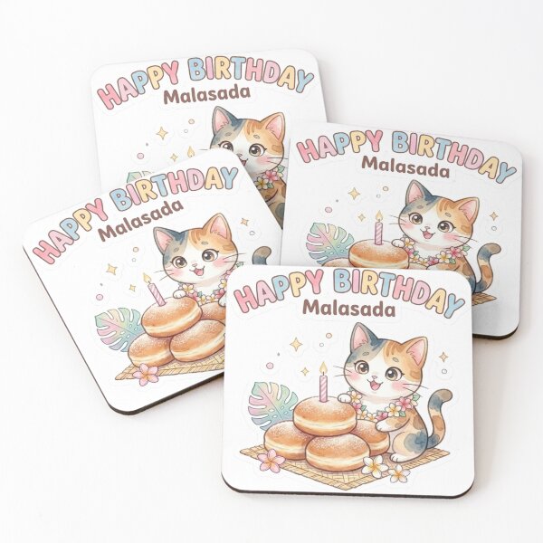 Item preview, Lani’s Malasada Birthday: Sweet Hawaiian Treats Cat designed and sold by LaniDigitalNook.