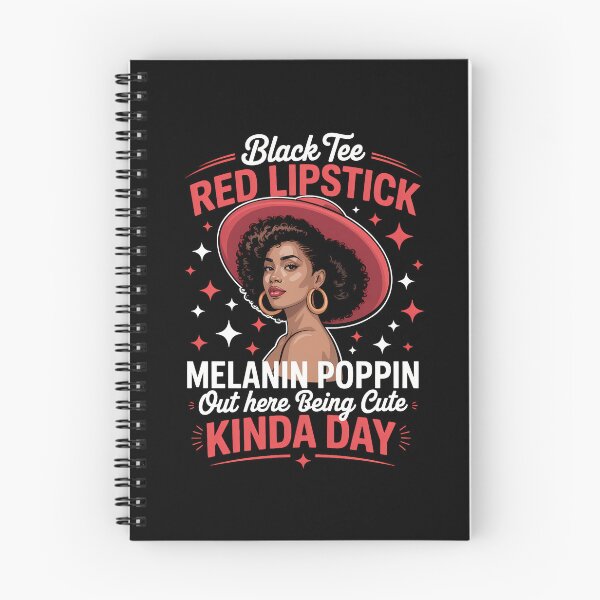 Item preview, Black Tee Red Lipstick Melanin Poppin Black History designed and sold by SapfireStuArt.