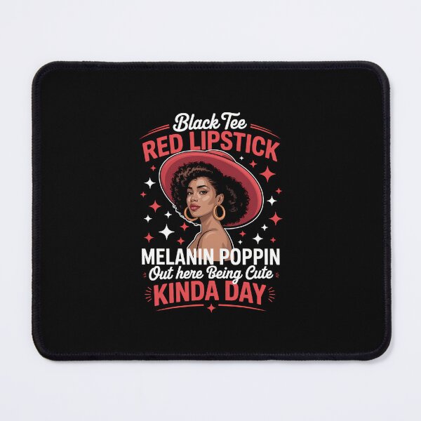 Item preview, Black Tee Red Lipstick Melanin Poppin Black History designed and sold by SapfireStuArt.