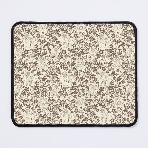 Item preview, Shar Pei Floral Silhouette Pattern | Wrinkly Dog Botanical Design in Sepia designed and sold by WildLakePatterns.