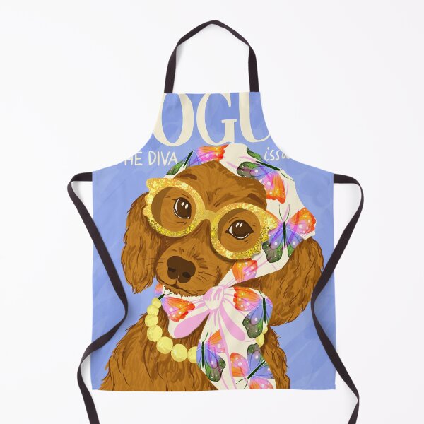 Item preview, Whimsical Dogue Fashion Dachshund portrait, Vogue Parody Print, Funny Wiener Dog Magazine cover illustration designed and sold by MinkkiDraws.