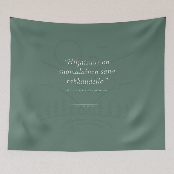 Item preview, Silence is the Finnish word for love. Quietly Finnish minimalist print. designed and sold by QuietlyFinnish.