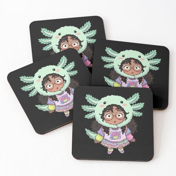 Item preview, Chibi Girl in Mint Axolotl Hood designed and sold by Emegan Print Art.