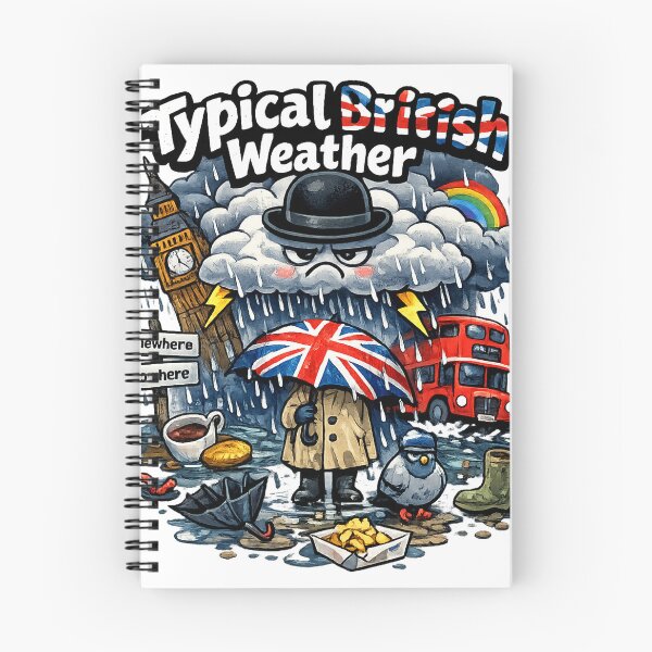 Item preview, Typical British Weather Funny UK Rain Design – Somewhere & Nowhere Humour Artwork designed and sold by GarnerSupplyCo.