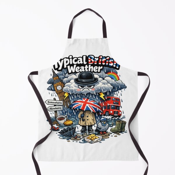 Item preview, Typical British Weather Funny UK Rain Design – Somewhere & Nowhere Humour Artwork designed and sold by GarnerSupplyCo.