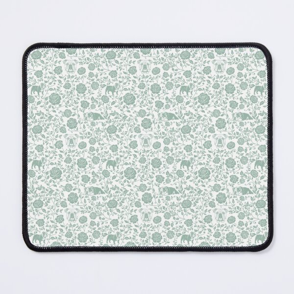 Item preview, British Bulldog & Rose Pattern | Floral Dog Silhouette Design in Green designed and sold by WildLakePatterns.
