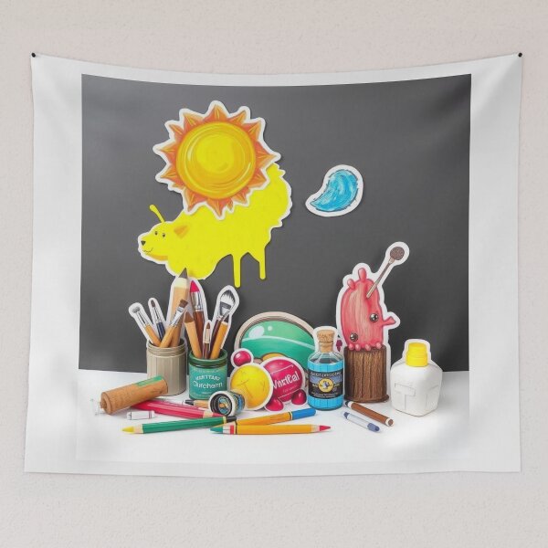 Item preview, Creative Artist Workspace – Painting Tools & Fun Icons Sticker Set designed and sold by Yasmine Mohammed.