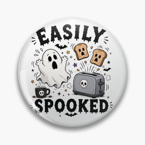 Item preview, Easily Spooked Ghost Toaster Halloween Art designed and sold by InkNovaLab.