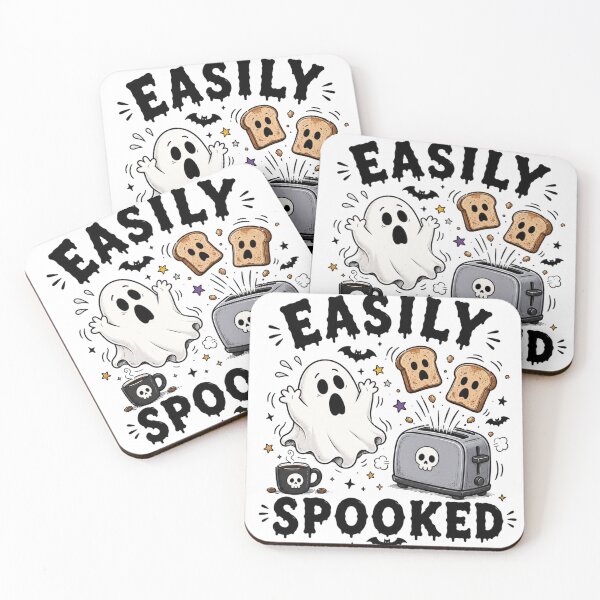 Item preview, Easily Spooked Ghost Toaster Halloween Art designed and sold by InkNovaLab.