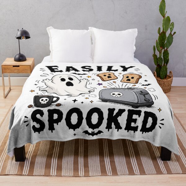 Item preview, Easily Spooked Ghost Toaster Halloween Art designed and sold by InkNovaLab.