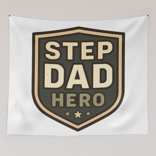 Item preview, Step Dad Hero Vintage Shield Retro Father's Day Badge designed and sold by EchoPrint Co..