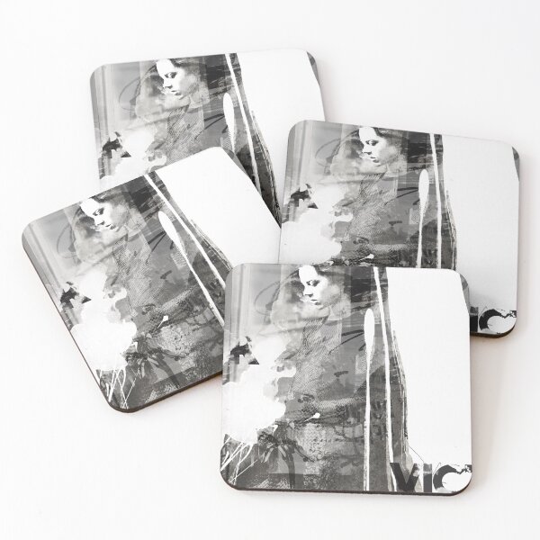 Item preview, Moody girl with grunge paint splashes and lettering designed and sold by ZebEddy.