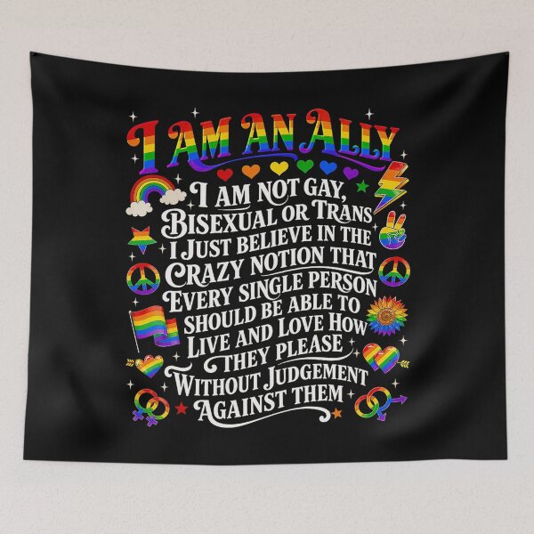 Item preview, I Am an Ally Not Gay Bisexual Or Trans LGBTQ Pride Men Women designed and sold by Patchina.