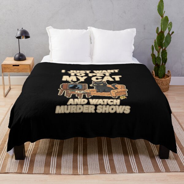 Item preview, I Just Want To Pet My Cat And Watch Murder Show designed and sold by dudelinart.