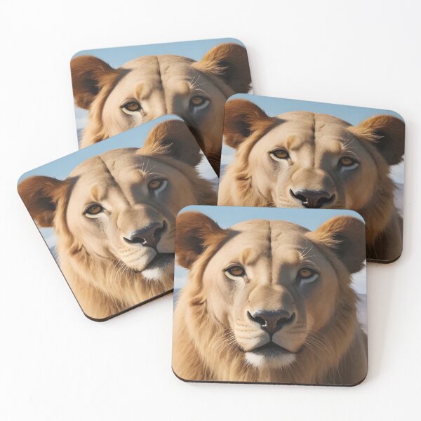 Item preview, Majestic Desert Lion Portrait | Realistic Wildlife Big Cat Art designed and sold by Bhaskar Digital Art.