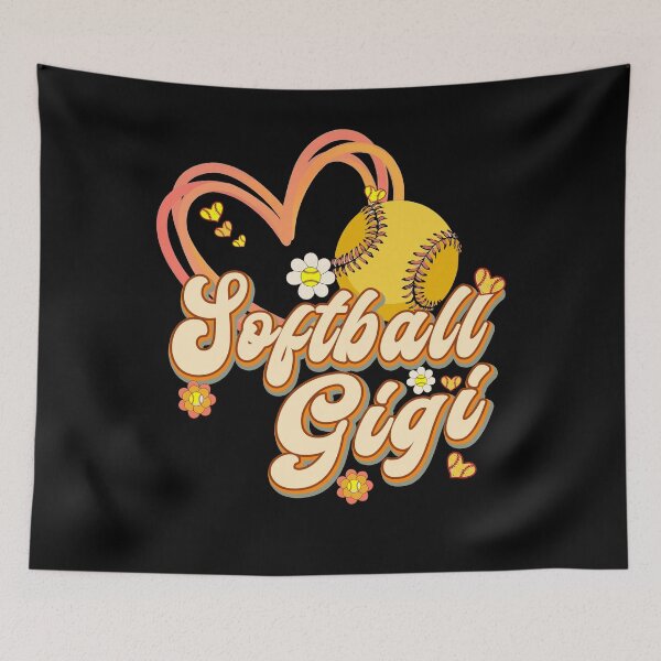 Item preview, Retro Floral Softball Gigi Design designed and sold by LashondaGreen89.