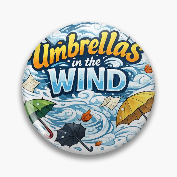 Item preview, Umbrellas in the Wind Funny Weather Design – Chaotic Rainstorm Humour Artwork designed and sold by GarnerSupplyCo.