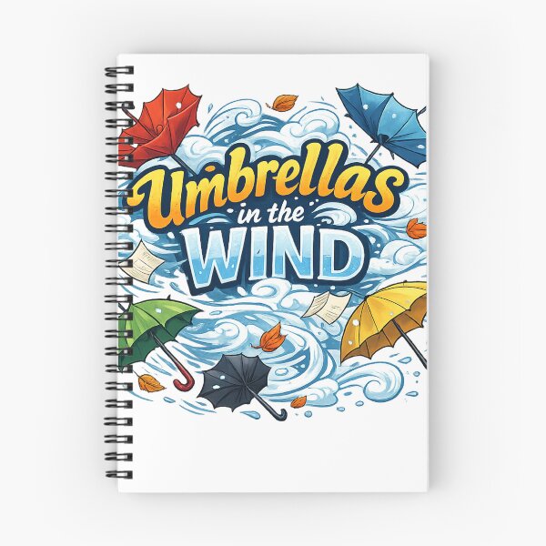 Item preview, Umbrellas in the Wind Funny Weather Design – Chaotic Rainstorm Humour Artwork designed and sold by GarnerSupplyCo.