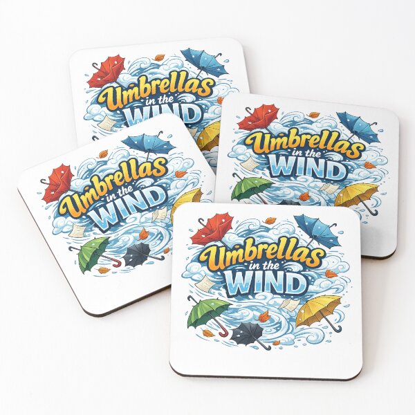 Item preview, Umbrellas in the Wind Funny Weather Design – Chaotic Rainstorm Humour Artwork designed and sold by GarnerSupplyCo.