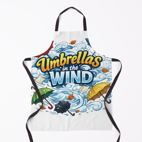 Item preview, Umbrellas in the Wind Funny Weather Design – Chaotic Rainstorm Humour Artwork designed and sold by GarnerSupplyCo.