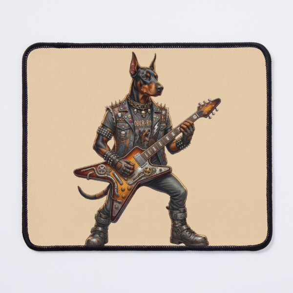 Item preview, Doberman Rock Star – Punk Guitar Dog Art designed and sold by Dogandesighn.