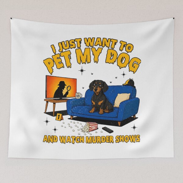 Item preview, Funny I Just Want to Pet My Dog and Watch Murder Shows designed and sold by Patchina.