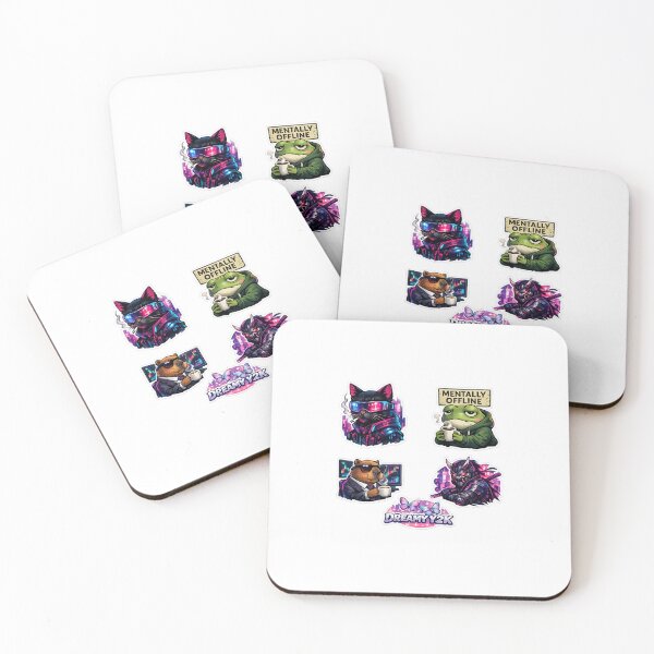 Item preview, Original aesthetic sticker collection featuring a neon cyber cat, burnout frog, chill capybara trader, futuristic samurai and dreamy Y2K vibes. Inspired by anime, vaporwave, internet culture and cyberpunk aesthetics. Perfect for laptops, phone cases, gami designed and sold by 54EMILIEN54.