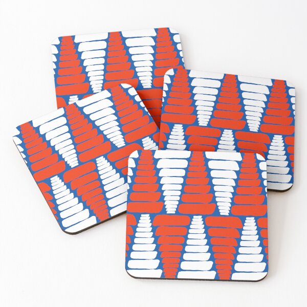 Item preview, Vermilion Red and White Organic Hand Drawn Diamonds on Royal Blue designed and sold by ArtyFridgees.