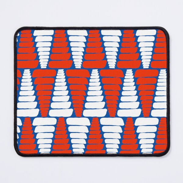 Item preview, Vermilion Red and White Organic Hand Drawn Diamonds on Royal Blue designed and sold by ArtyFridgees.