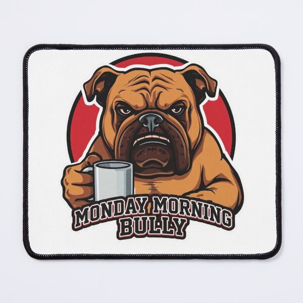 Item preview, Monday Morning Bully Grumpy Bulldog Coffee Funny Art Print designed and sold by Sky-bully.