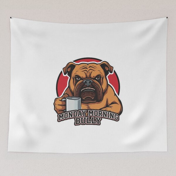 Item preview, Monday Morning Bully Grumpy Bulldog Coffee Funny Art Print designed and sold by Sky-bully.