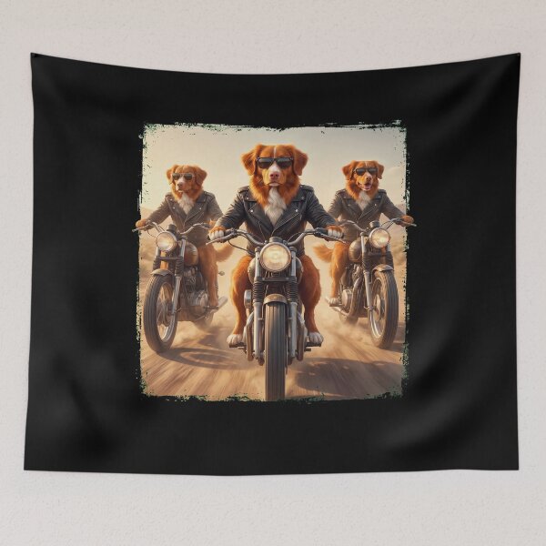 Item preview, Funny Nova Scotia Duck Tolling Retriever Motorcycle Meme Dog Lover designed and sold by DoodleTortle.