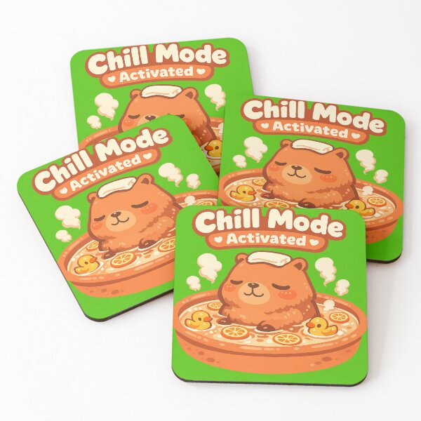 Item preview, Chill Mode Activated Capybara Bath – Cute Kawaii Funny Animal Art | Capybara Lover Gift designed and sold by irfanshikh.