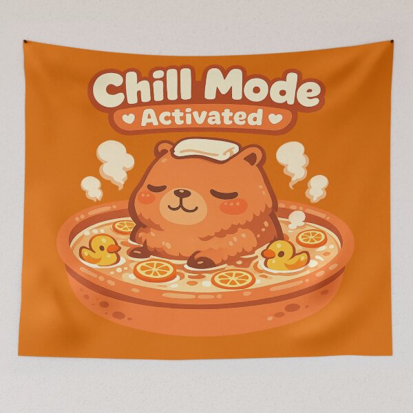Item preview, Chill Mode Activated Capybara Bath – Cute Kawaii Funny Animal Art | Capybara Lover Gift designed and sold by irfanshikh.