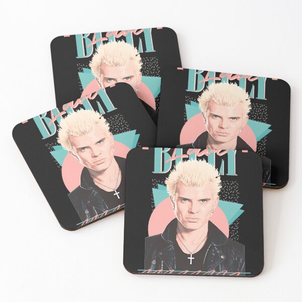 Artikelvorschau, Billy Idol 80er-Jahre-Porträt mit Neon-Memphis-Style-Vibes entworfen und verkauft von kogshop.