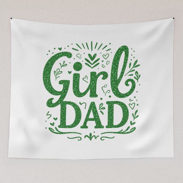 Item preview, Cute Girl Dad Floral Typography Green Heart Aesthetic designed and sold by EchoPrint Co..