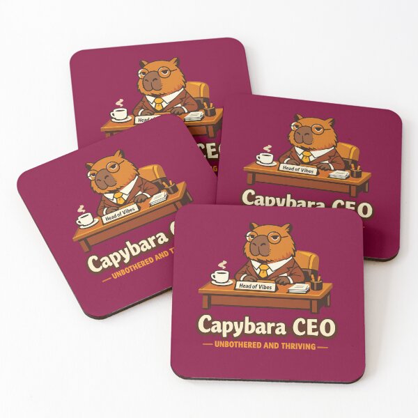 Item preview, Capybara CEO Head of Vibes – Funny Office Animal Humor Art | Capybara Boss Gift designed and sold by irfanshikh.