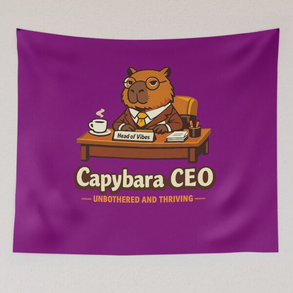 Item preview, Capybara CEO Head of Vibes – Funny Office Animal Humor Art | Capybara Boss Gift designed and sold by irfanshikh.