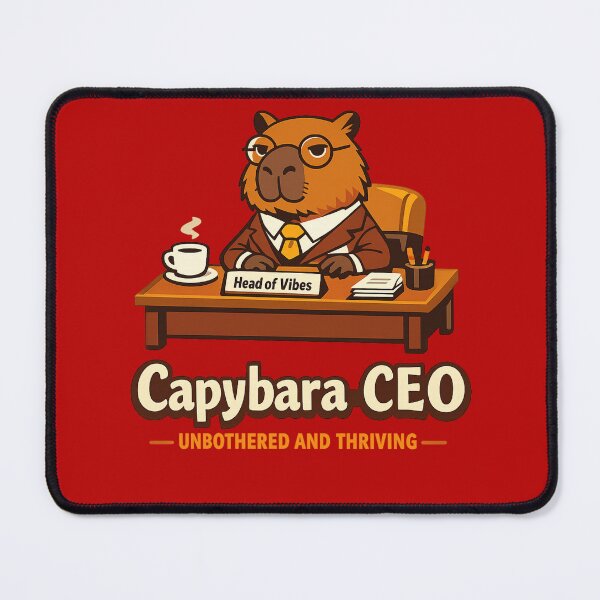 Item preview, Capybara CEO Head of Vibes – Funny Office Animal Humor Art | Capybara Boss Gift designed and sold by irfanshikh.