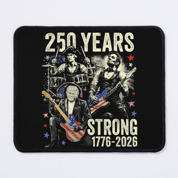Item preview, 250 Years Strong 1776-2026 Trump Abraham-Lincoln-Playing-Guitar designed and sold by schoolofbullies.