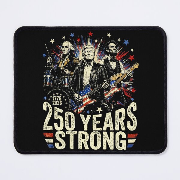 Item preview, 250 Years Strong 1776-2026 Trump Abraham-Lincoln-Playing-Guitar designed and sold by schoolofbullies.
