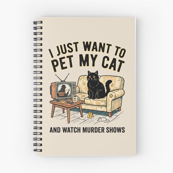 Item preview, I Just Want To Pet My Cat And Watch Murder Show designed and sold by dudelinart.