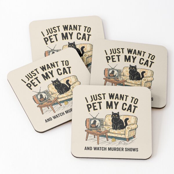 Item preview, I Just Want To Pet My Cat And Watch Murder Show designed and sold by dudelinart.