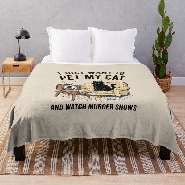 Item preview, I Just Want To Pet My Cat And Watch Murder Show designed and sold by dudelinart.