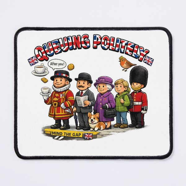 Item preview, Queuing Politely Funny British Design – Classic UK Queue Humour Artwork designed and sold by GarnerSupplyCo.