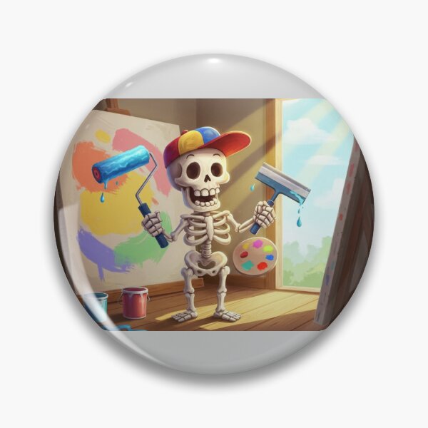 Item preview, Creative Skeleton Artist – Painting Studio Sticker Design designed and sold by Yasmine Mohammed.